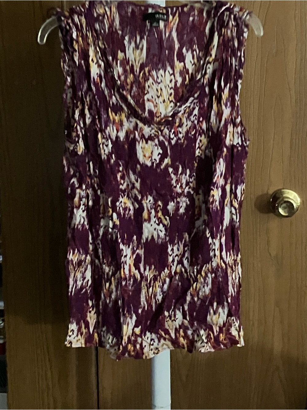 Lane Bryant Sleeveless Plum Abstract Print Tank